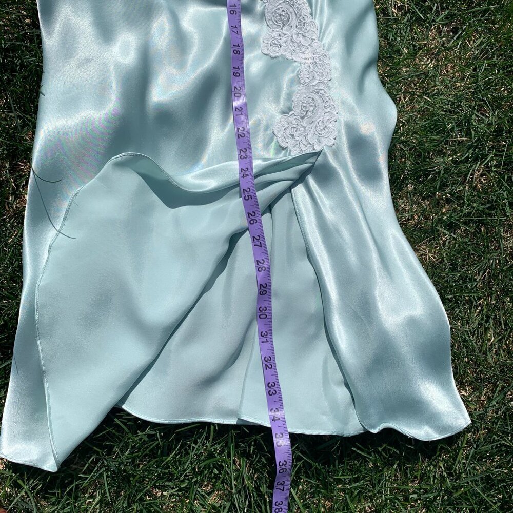 Vintage Y2K Linda Slip Dress Silky Satin Lace Trim Nightie Boho Short Lingerie - Picture 14 of 16